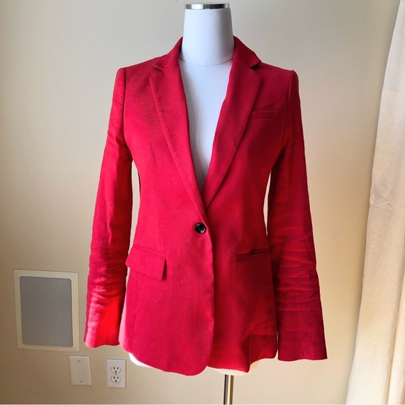 Banana Republic Jackets & Blazers - Nwt Banana Republic Red Long and Lean linen blend Blazer 4